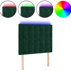 Maison Exclusive - LED Hovedgærde Mørkegrøn 90x5x118/128 cm Velour Mörkgrön