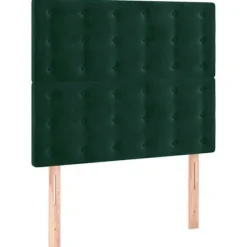 Maison Exclusive - LED Hovedgærde Mørkegrøn 90x5x118/128 cm Velour Mörkgrön