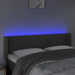 Maison Exclusive - LED Hovedgærde Mørkegrå 147x16x78/88 cm Velour mörkgrå