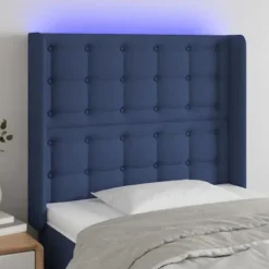 Maison Exclusive - LED Hovedgærde Blå 83x16x118/128 cm Stof blå