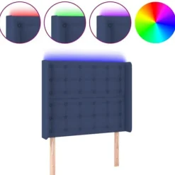 Maison Exclusive - LED Hovedgærde Blå 83x16x118/128 cm Stof blå