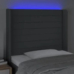 Maison Exclusive - LED Hovedgærde Mørkegrå 83x16x118/128 cm Stof mörkgrå