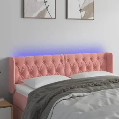 Maison Exclusive - LED Hovedgærde i Rosa 147x16x78/88 cm Velour Ros