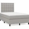 Maison Exclusive - Madras med lameller og LED lys, lysegrå 120x190 cm stof