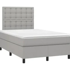 Maison Exclusive - Madras med lameller og LED lys, lysegrå 120x190 cm stof
