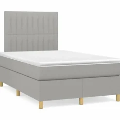 Maison Exclusive - Madras med lameller og LED lys, lysegrå 120x190 cm stof