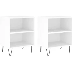 Maison Exclusive - Natborde 2 stk hvid 40x30x50 cm ingeniørtræ Hvid