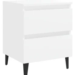 Maison Exclusive - Natborde 2 stk hvid 40x35x50 cm ingeniørtræ
