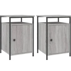 Maison Exclusive - Natborde 2 stk sonoma grå 40x42x60cm ingeniørtræ