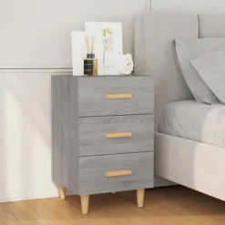 Maison Exclusive - Nattens bord sonoma grå 40x40x66 cm ingeniørtræ Sonoma grå