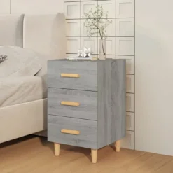 Maison Exclusive - Nattens bord sonoma grå 40x40x66 cm ingeniørtræ Sonoma grå