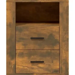 Maison Exclusive - Nattens bord Røget eg 50x36x60 cm Ingeniørtræ Røget eg