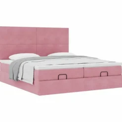 Maison Exclusive - Ottoman sengestel med rosa madras 180x200 cm velour rosa