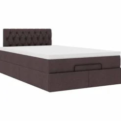 Maison Exclusive - Ottoman sengestel med mørkebrun madras 120x190 cm stof Mørkebrun