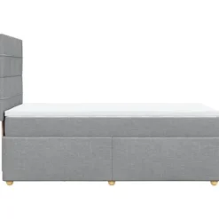 Maison Exclusive - Seng med lameller og madras Grå lys 100x200cm Stof