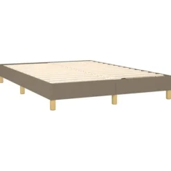 Maison Exclusive - Seng med lameller og Taupe madras 140x200 cm Stof