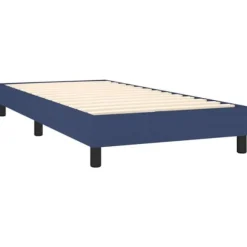 Maison Exclusive - Seng med lameller og madras Blå 100x200 cm Stof