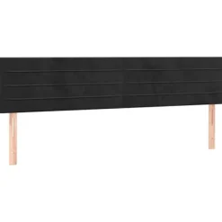 Maison Exclusive - Seng med lameller og madras Sort 180x200 cm Velour