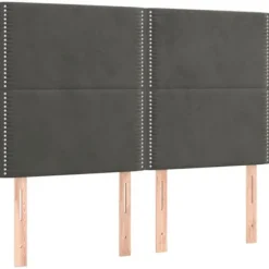 Maison Exclusive - Seng med lameller og mørkegrå madras 140x200cm Velvet