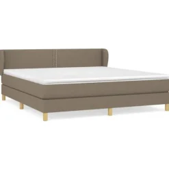 Maison Exclusive - Seng med lamelbund og Taupe madras 180x200 cm Stof
