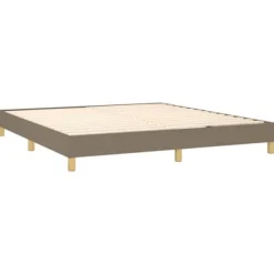 Maison Exclusive - Seng med lamelbund og Taupe madras 180x200 cm Stof