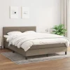 Maison Exclusive - Seng med lameller og Taupe madras 140x200 cm Stof
