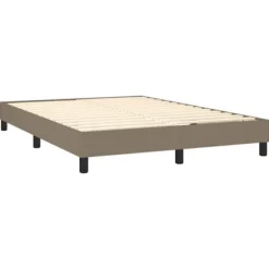 Maison Exclusive - Seng med lameller og Taupe madras 140x200 cm Stof