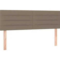 Maison Exclusive - Seng med lameller og Taupe madras 140x200 cm Stof