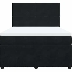 Maison Exclusive - Seng med lameller og madras Sort 160x200 cm Velour
