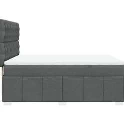 Maison Exclusive - Seng med lameller og madras Mørkegrå 160x200cm Stof