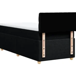 Maison Exclusive - Seng med lamelbund og sort madras 90x190 cm enkel stof