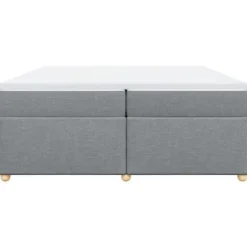 Maison Exclusive - Seng med lamelbund og madras Lys grå 200x200cm Stof