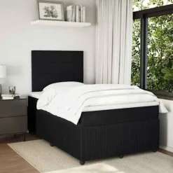 Maison Exclusive - Seng med lameller og sort madras 120x190 cm fløjl