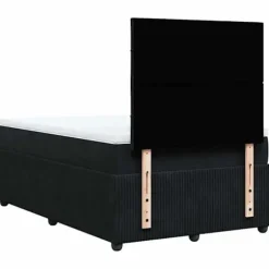 Maison Exclusive - Seng med lameller og sort madras 120x190 cm fløjl