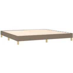 Maison Exclusive - Seng med lamelbund og madras Taupe 200x200 cm Stof