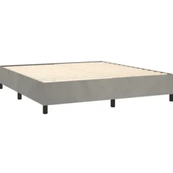 Maison Exclusive - Seng solid bund med socker og madras Grå 160x200cm Velour