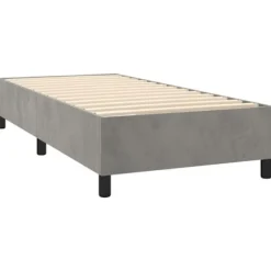 Maison Exclusive - Senge ramme med lamelbund, madras og LED Lys Lys grå 100x200 cm