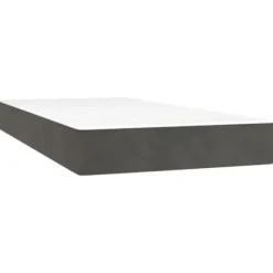 Maison Exclusive - Sengebund med lameller madras LED Mørkegrå 90x200cm Velour