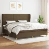 Maison Exclusive - Sengebund med lameller og madras Mørkebrun 200x200 cm