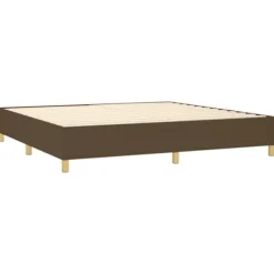 Maison Exclusive - Sengebund med lameller og madras Mørkebrun 200x200 cm