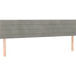 Maison Exclusive - Sengebund med lameller og madras Grå lys 200x200cm Velour