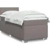 Maison Exclusive - Sengebund med lameller og madras Taupe 100x200 cm Stof