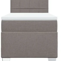 Maison Exclusive - Sengebund med lameller og madras Taupe 100x200 cm Stof