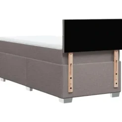 Maison Exclusive - Sengebund med lameller og madras Taupe 100x200 cm Stof