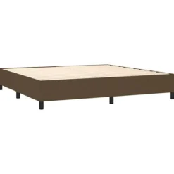 Maison Exclusive - Sengebund med lameller madras og LED Mørkebrun 200x200 cm