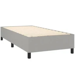 Maison Exclusive - Sengebund med lameller, madras LED, lys grå 90x190cm, Stof