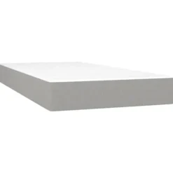 Maison Exclusive - Sengebund med lameller, madras LED, lys grå 90x190cm, Stof