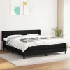Maison Exclusive - Sengebund med lameller og madras Sort 160x200 cm Stof