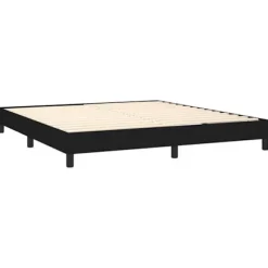 Maison Exclusive - Sengebund med lameller og madras Sort 160x200 cm Stof