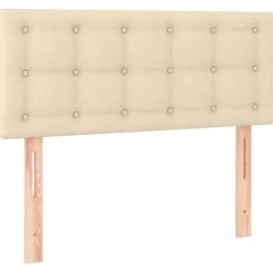 Maison Exclusive - Sengebund med lameller og madras Creme 120x200 cm Stof
